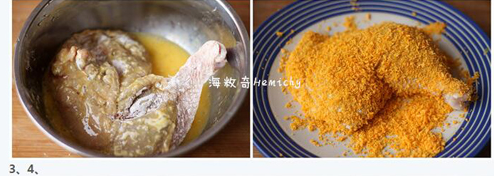炸鸡腿怎么做到外酥里嫩，没有面包糠用什么代替