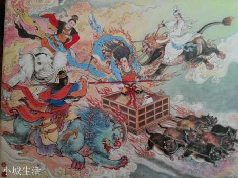 《封神演义》中,金灵圣母披散头发大战三大士,是否意味着打不过他们?