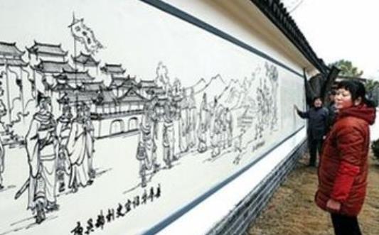 古镇风情图整个画卷长15米,宽1米 中国最大的水墨画出版物
