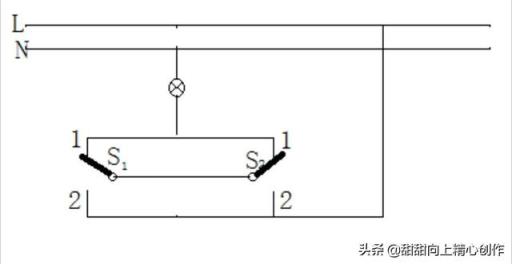 一个灯两个开关控制如何接线？