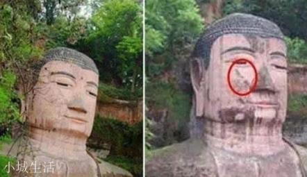 乐山大佛4次闭眼，为什么一个石雕像也会有动作？