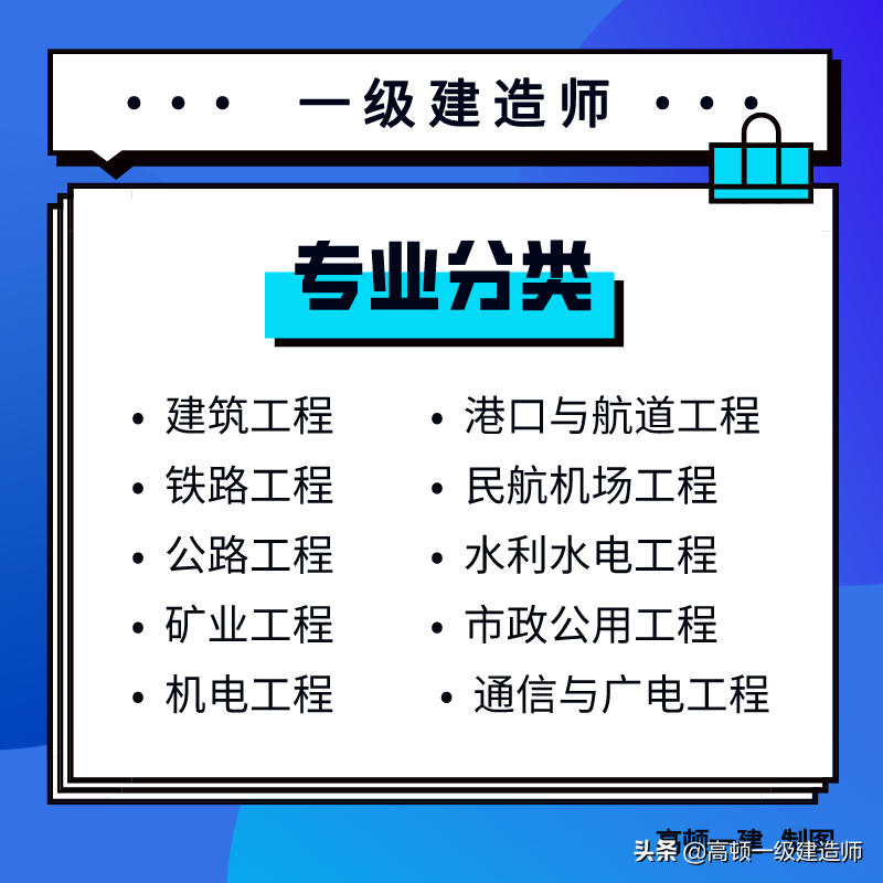 一级建造师有哪些专业类别 一级建造师分哪些专业