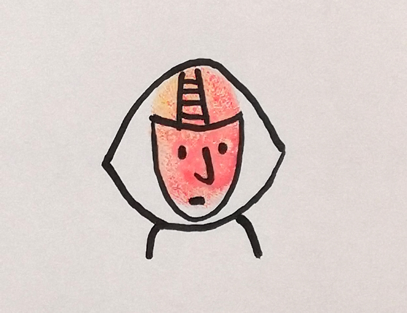 儿童学画画,幼儿园美术创意画,创意可爱的指印画戴头巾的小孩儿