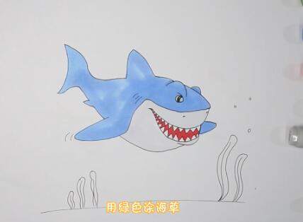 兒童學畫畫，巨型鯊魚簡筆畫怎么畫？巨型鯊魚簡筆畫的畫法