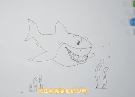 兒童學畫畫，巨型鯊魚簡筆畫怎么畫？巨型鯊魚簡筆畫的畫法