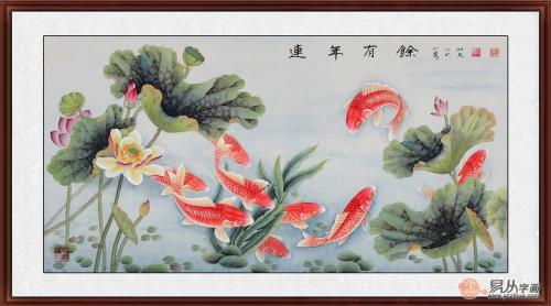 旺財(cái)九魚圖風(fēng)水畫展示 家里掛什么畫招財(cái)