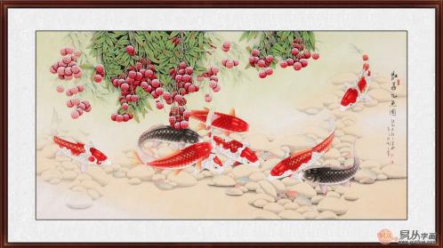 旺財(cái)九魚圖風(fēng)水畫展示 家里掛什么畫招財(cái)