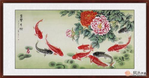 旺財(cái)九魚圖風(fēng)水畫展示 家里掛什么畫招財(cái)