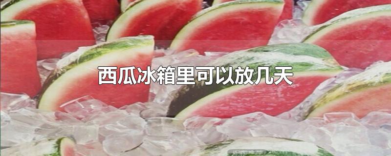 西瓜冰箱里可以放几天_西瓜怎样才算熟