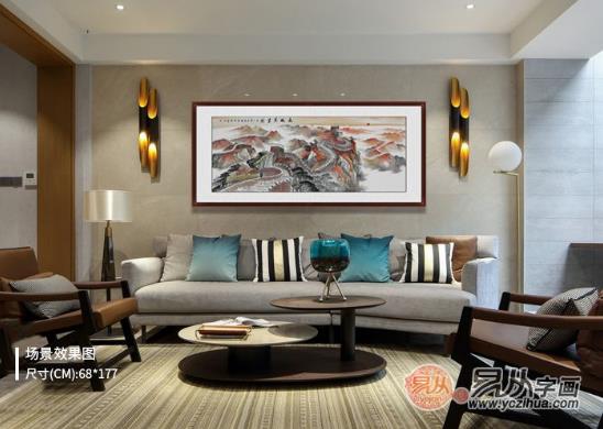 客厅沙发背景墙画之山水画，给家与众不同的美感