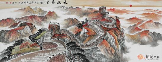 客厅沙发背景墙画之山水画，给家与众不同的美感