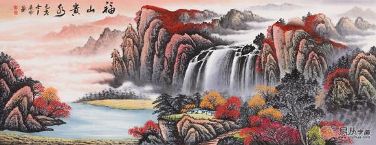 客厅沙发背景墙画之山水画，给家与众不同的美感