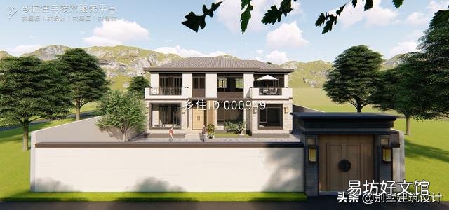 能不能推荐入户门在中间的16.5米*12米二层自建别墅户型?