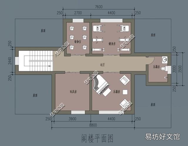 能不能推荐入户门在中间的16.5米*12米二层自建别墅户型?
