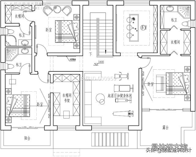 能不能推荐入户门在中间的16.5米*12米二层自建别墅户型?