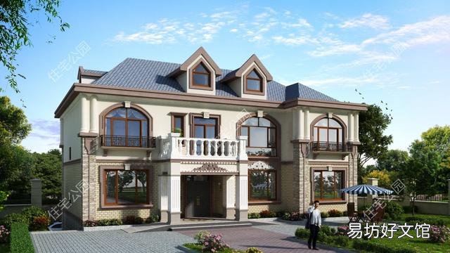 能不能推荐入户门在中间的16.5米*12米二层自建别墅户型?