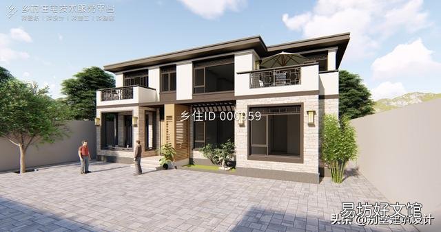 能不能推荐入户门在中间的16.5米*12米二层自建别墅户型?