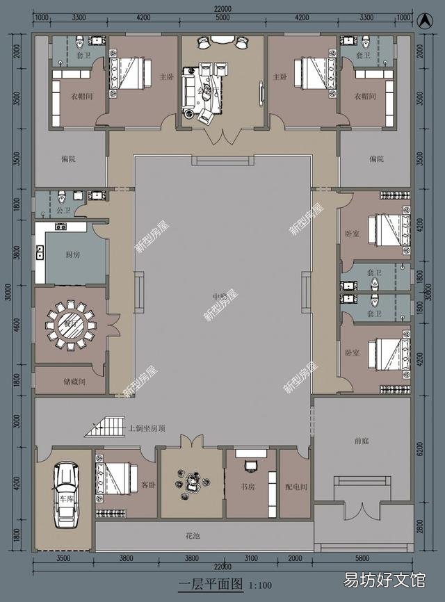有一处18*30米的宅基地，想盖中式一层四合院，该怎么设计？