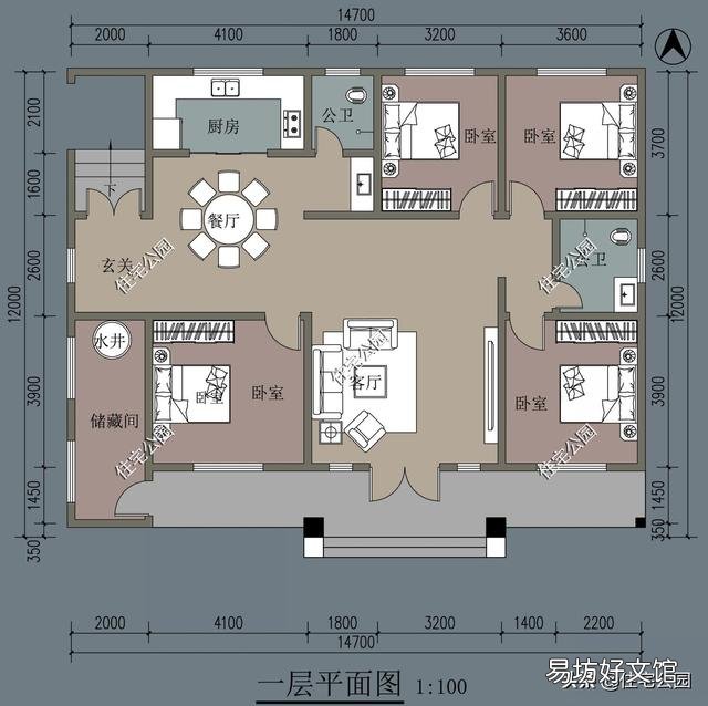 宅基地进深13.3米,长18.3米,一层住宅怎么设计好?