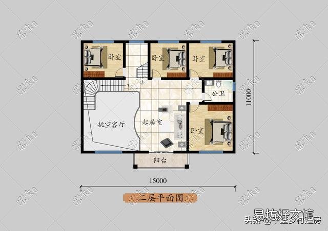 开间16米,进深12.4米怎样设计二层半房屋?