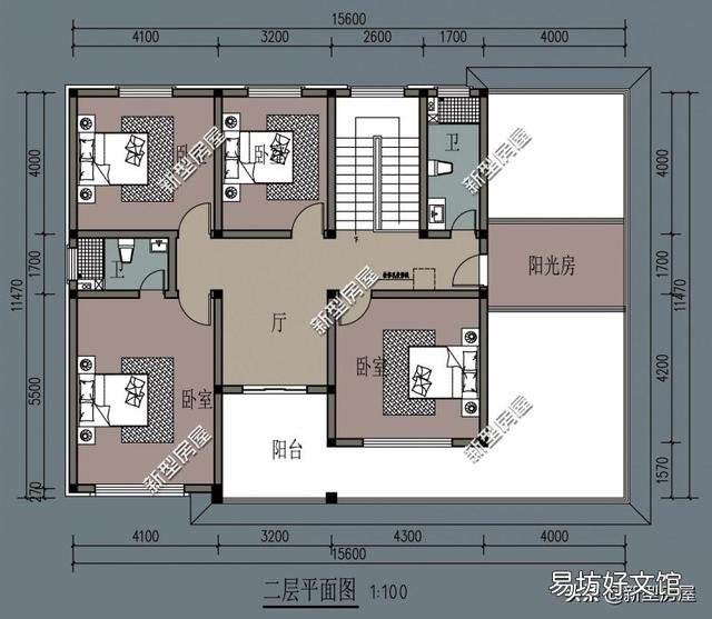 开间16米,进深12.4米怎样设计二层半房屋?