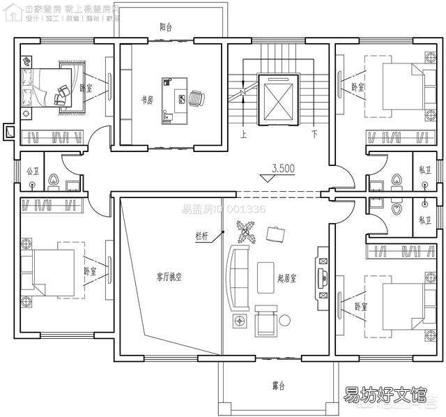 开间16米,进深12.4米怎样设计二层半房屋?