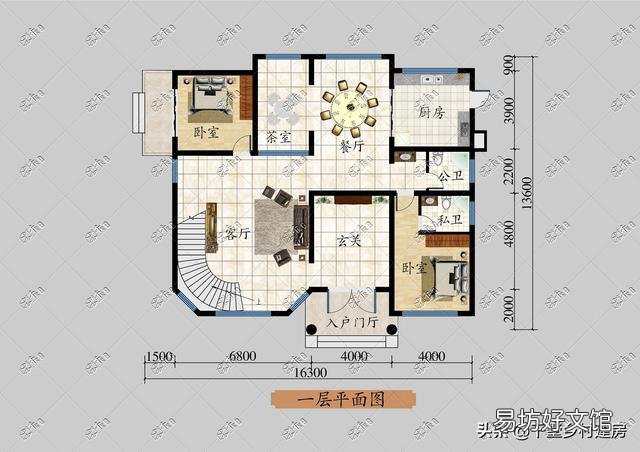 开间16米,进深12.4米怎样设计二层半房屋?