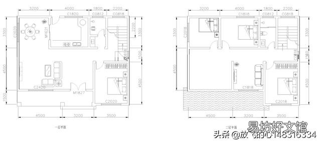 建一栋进深九米宽十三米的二层自建房,一层要大堂屋二层要多卧,如何设计?