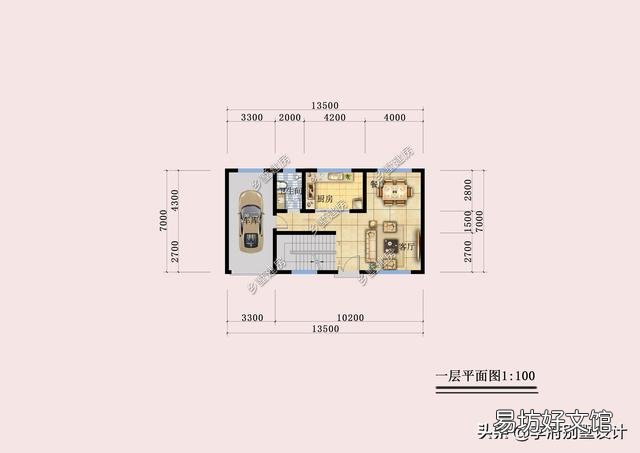 建一栋进深九米宽十三米的二层自建房,一层要大堂屋二层要多卧,如何设计?