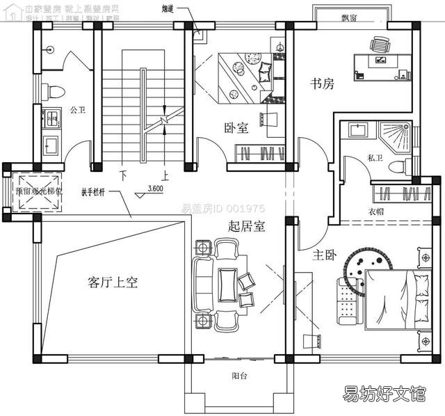 开间12米,进深12米,想建三层,一二楼大厅悬空,怎么设计方便实用?