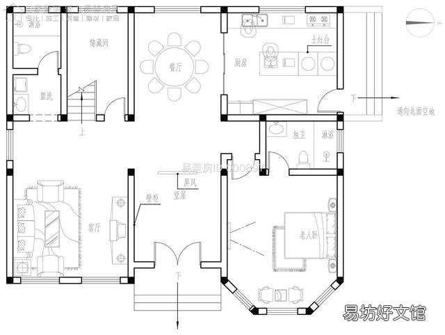 开间12米,进深12米,想建三层,一二楼大厅悬空,怎么设计方便实用?