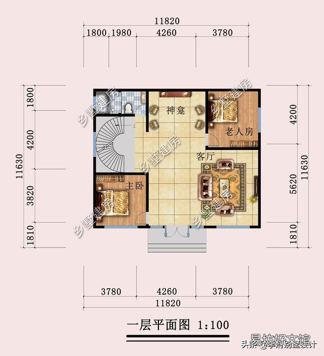 宅基地面宽12米,进深10米,想建一栋三层别墅,怎么设计?