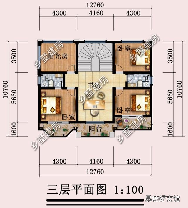 宅基地面宽12米,进深10米,想建一栋三层别墅,怎么设计?