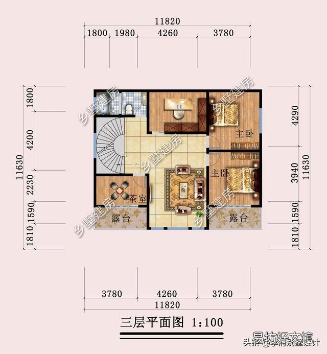 宅基地面宽12米,进深10米,想建一栋三层别墅,怎么设计?
