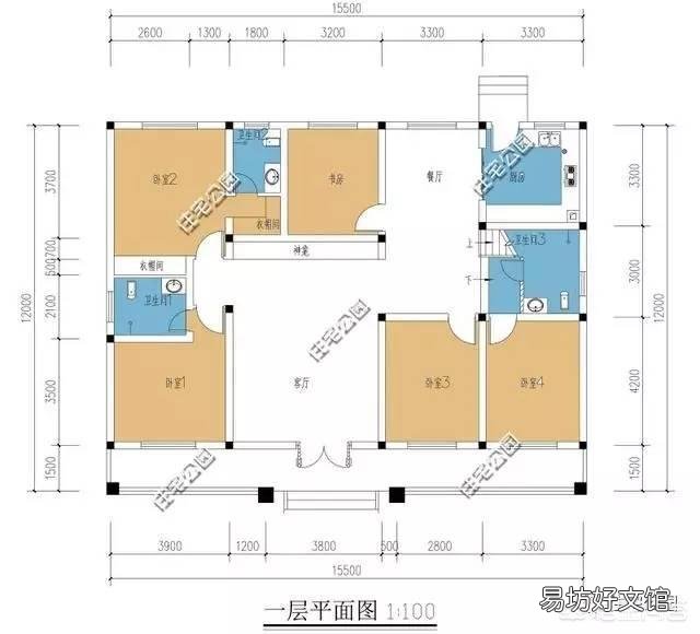 自建平房开间14米,进深8米,内部如何设计?