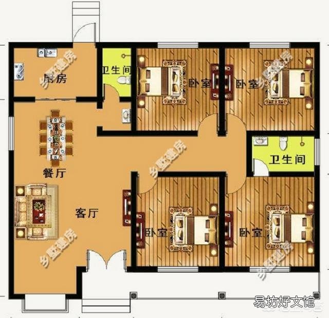 自建平房开间14米,进深8米,内部如何设计?