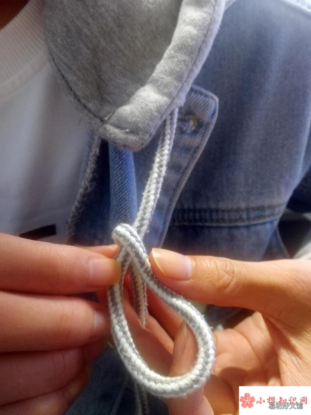 衣服抽绳个性绳结绑法