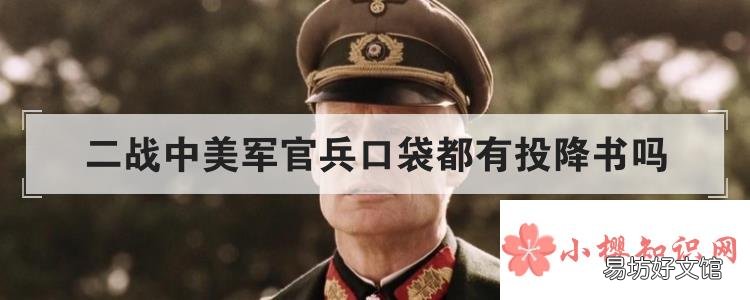 二战中美军官兵口袋都有投降书吗