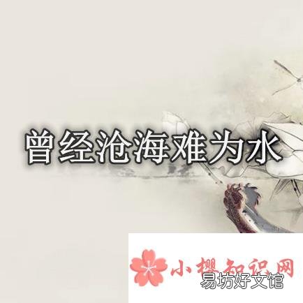 曾经沧海难为水是什么代谁的作品？