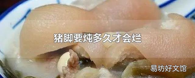 猪脚要炖多久才会烂