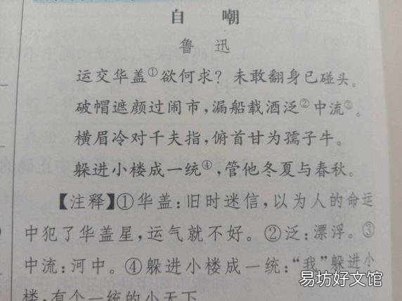 自嘲本是后山人偶做前堂客 自嘲魯迅