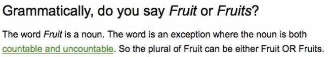 fruit到底是可数还是不可数 fruit是可数名词吗