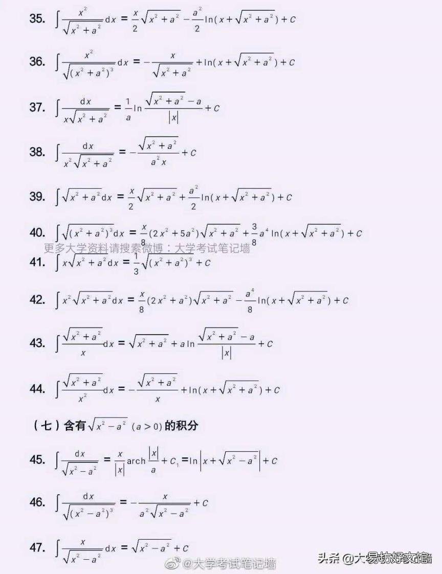 高中三角函数公式 定积分公式