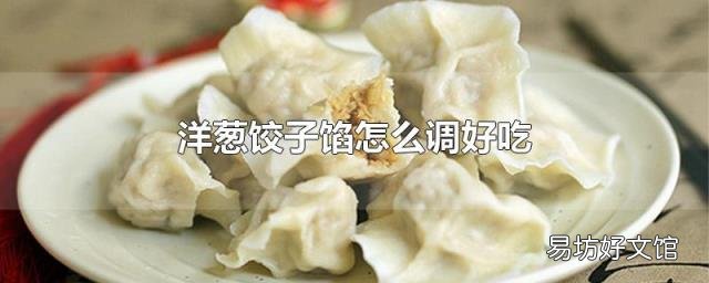 洋葱饺子馅怎么调好吃