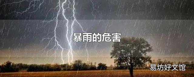 暴雨的危害