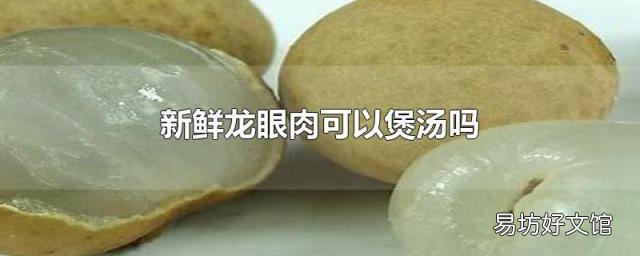 新鮮龍眼肉可以煲湯嗎