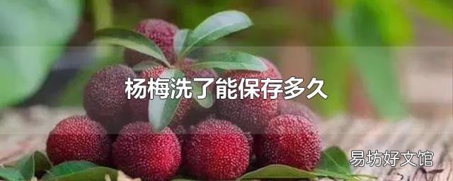 杨梅洗了能保存多久