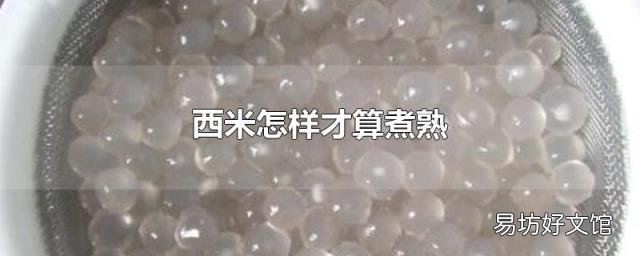 西米怎样才算煮熟