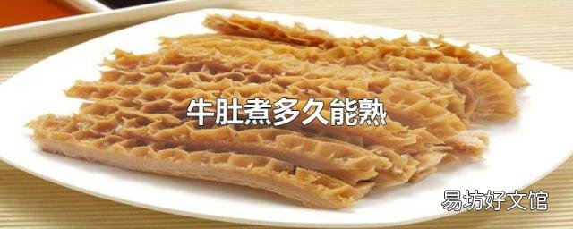 牛肚煮多久能熟