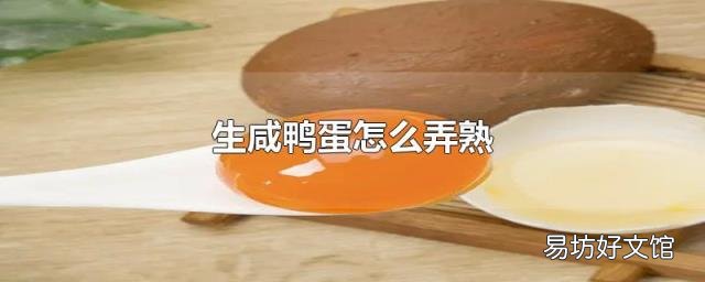 生咸鸭蛋怎么弄熟